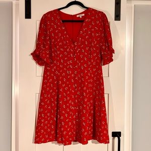Madewell Red Flower Dress